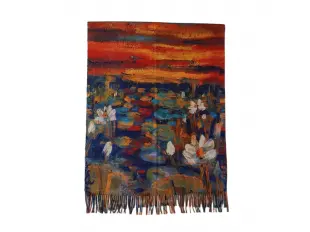 Eșarfă și mănuși pentru femei cu două fețe - Claude Monet - Nuferi ver2