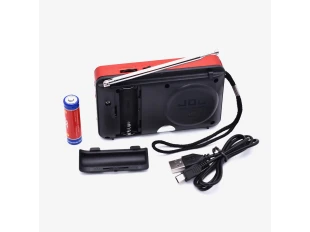 Mini difuzor JOC H011BT cu Bluetooth, radio FM, player MP3, USB card SD - roșu 