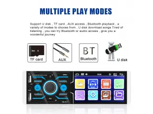 Radio auto MP3/MP5 4063AI cu ecran de 4,1", Bluetooth, USB, AUX, card SD