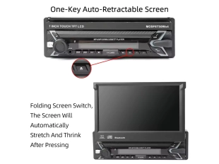 Radio multimedia cu afișaj pop-up, Android 15 MOSFET 50Wx4, 7 inch