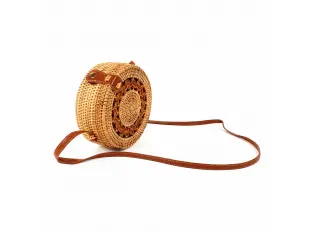 Geantă rotundă din ratan