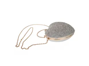 Geantă de argint cu perle - inimă