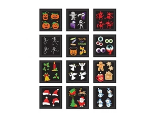 Proiector LED festiv cu 12 diapozitive colorate pentru Crăciun