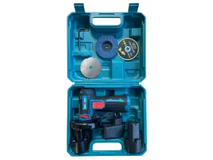 Mini polizor unghiular fără fir KraftMaster 24V 6AH cu 2 baterii, încărcător și 3 discuri