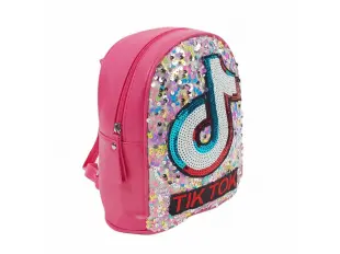 Rucsac pentru copii cu ciclam și paiete - Tik Tok
