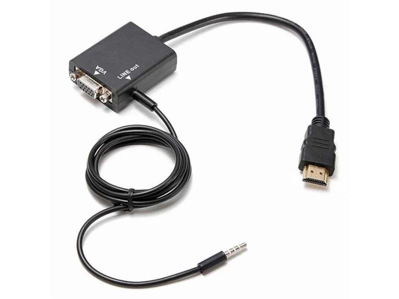 Convertor HDMI la VGA 1080p + ieșire audio
