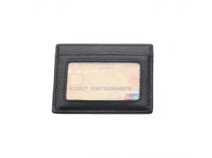 Portcard din piele naturală neagră