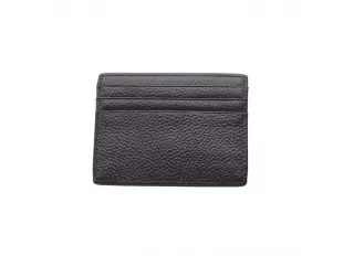 Portcard din piele naturală neagră