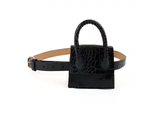 Curea neagră din piele ecologică cu husă - Angela