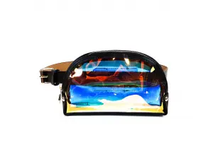 Curea neagră din piele ecologică cu husă transparentă - Emily