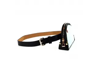 Curea neagră din piele ecologică cu husă transparentă - Emily