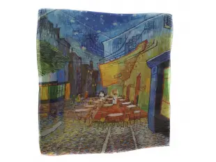 Eșarfă de bumbac pentru femei - Van Gogh - Terasa unei cafenele noaptea