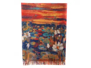 Eșarfă dublă pentru femei - Claude Monet - Nuferi ver2