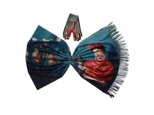 Eșarfă și mănuși pentru femei cu două fețe și picturi ver2