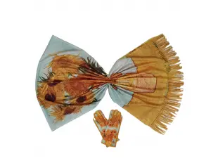 Eșarfă și mănuși pentru femei cu două fețe - Van Gogh - Floarea-soarelui