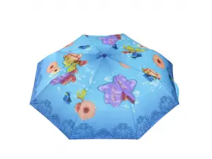 Umbrelă albastră de damă cu flori Umbrelă albastră de damă cu flori