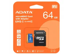 Card de memorie A-DATA 64GB UHS-I Premier V10 AUSDX64GUICL10A1-RA1, Clasa 10