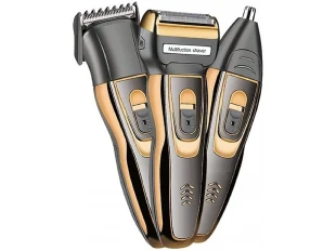 Aparat de tuns multifuncțional GEEMY GM-595, 3 în 1, impermeabil, negru/auriu