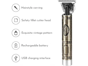 Aparat de tuns și bărbierit Kemei KM-1974A cu corp metalic și design vintage