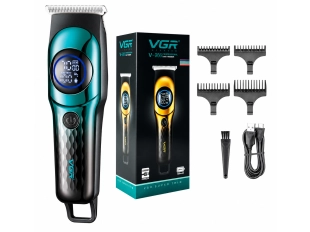 Aparat de tuns profesional pentru păr și barbă cu afișaj VGR V-966 - Verde