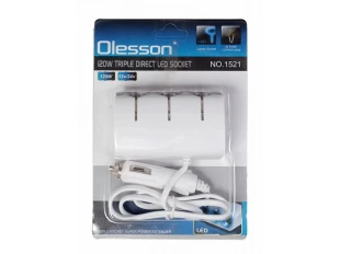 Priză brichetă Olesson 1521 cu cablu, 3 prize