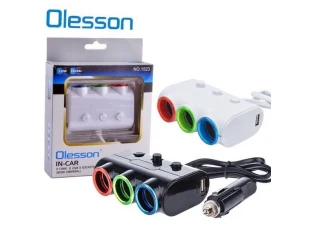 Priză brichetă Olesson 1523 cu 3 prize + 2 USB