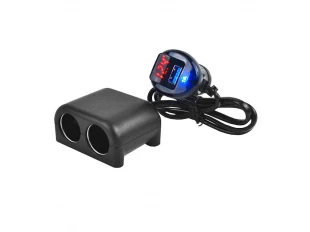Priză brichetă Olesson 1641, 2 prize, 1 USB, Voltmetru