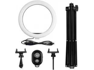 Inel luminos LED universal de 10" cu trepied 186 cm, diverse culori, YouTube, TikTok