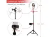 Inel luminos LED universal de 10" cu trepied 186 cm, diverse culori, YouTube, TikTok