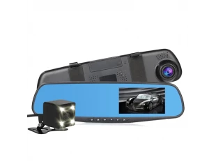 DVR în oglindă cu 2 camere frontale și spate 