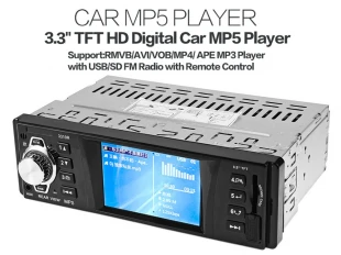 DVD multimedia pentru mașină cu ecran TFT de 3,3" - player auto cu Bluetooth, USB, AUX, card SD