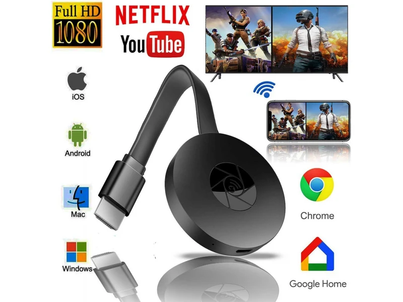 Player multimedia pentru televizor Chromecast HDMI SMART TV 4k