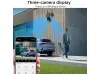2 camere triplă rotative WiFi AI pentru exterior, 10MP, cu trei obiective, ICSee, neagră