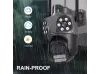 2 camere triplă rotative WiFi AI pentru exterior, 10MP, cu trei obiective, ICSee, neagră