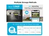 2 camere triplă rotative WiFi AI pentru exterior, 10MP, cu trei obiective, ICSee, neagră