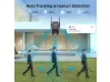 Cameră triplă WiFi rotativă pentru exterior, 10MP, cu inteligență artificială, cu trei obiective, ICSee, neagră