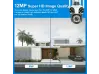 Cameră triplă WiFi rotativă pentru exterior, 12MP, cu AI, trei obiective și zoom 10x, ICSee, albă