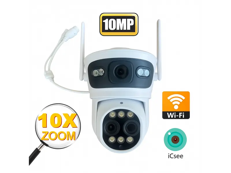 Cameră WiFi duală (cu trei obiective) 10MP cu vedere nocturnă ZOOM 10x LYLU Cameră WiFi duală (cu trei obiective) 10MP cu vedere nocturnă ZOOM 10x LYLU