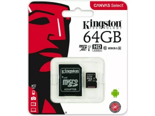Card de memorie MicroSD Kingston 64GB Clasa 10 + adaptor SD