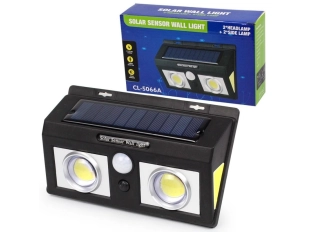 Lampă solară LED de exterior CL-5066A cu spot de ușă cu senzor de mișcare, lupă dublă și lumini laterale - produs similar