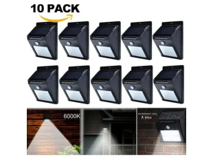 OFERTĂ PROMOȚIONALĂ: 10 buc. Lampă solară LED puternică cu senzor 500lm