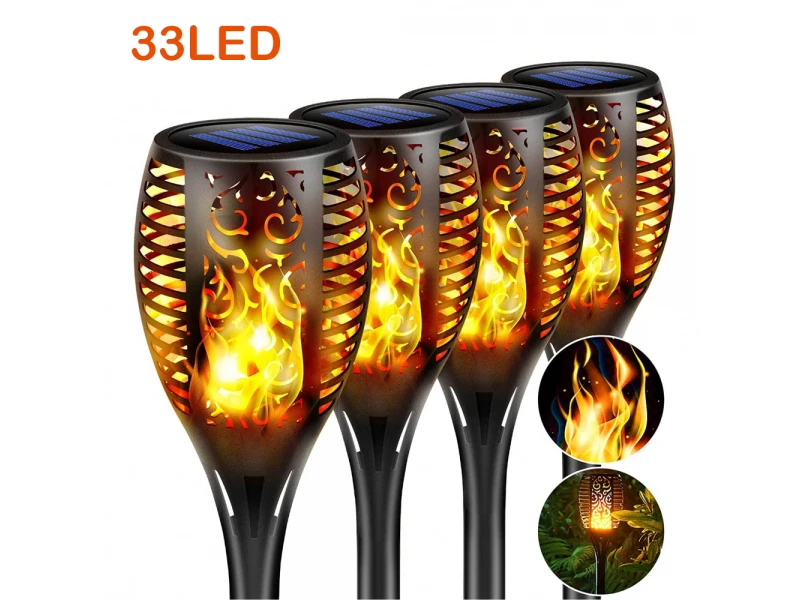 Lampă solară cu lanternă XF-6018 cu flacără pentru grădină - 59 cm. - 1780-59