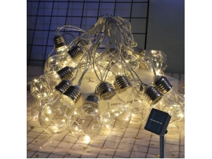 Șir de lumini solare, 10 bucăți, lumină caldă