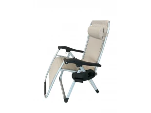 Scaun pliabil / șezlong + pernă și suport pentru smartphone și băuturi 