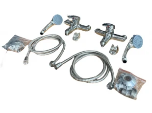 Set de 2 baterii cu cap de duș, furtun și accesorii Italomix