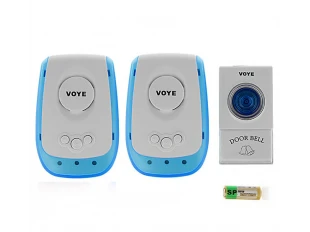 Două sonerii wireless VOYE V009A2 cu semnalizare sonoră și luminoasă pe un singur buton 