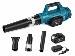 Suflantă și aspirator fără fir 2 în 1 KrafTMaster 48V 12AH cu 2 baterii