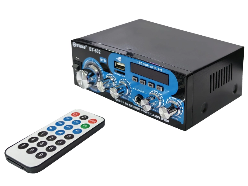 Amplificator audio Bluetooth pentru acasă BT-502 - USB, FM, TFT, BLT, 2x30W, 220VAC Amplificator audio Bluetooth pentru acasă BT-502 - USB, FM, TFT, BLT, 2x30W, 220VAC - 1716-2