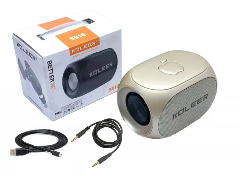 Boxă Bluetooth fără fir Koleer S918 FM/TF/USB/BT - Auriu