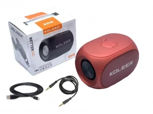 Difuzor Bluetooth fără fir Koleer S918 FM/TF/USB/BT - Roșu